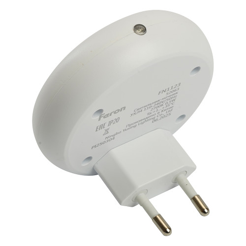 Светильник ночник Feron FN1123 0,5W 230V, белый Светильник ночник Feron FN1123 0,5W 230V, белый