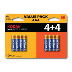 Элемент питания алкалиновый AAA/LR03 1.5В MAX SUPER Alkaline (блист. 8шт) KODAK Б0057079