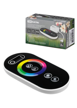 Контроллер для светодиодных лент и модулей RGB-RF-12В-18А-216Вт-IP20, 3 канала, сенсорный пульт, TDM