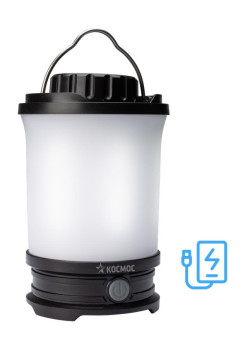 Фонарь аккумуляторный кемпинговый LED 10Вт съемн. аккум. Li-ion18650 2х2.2А.ч Power-bank USB-шнур КОСМОС KOS604Lit