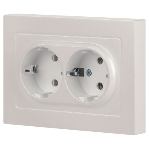Розетка 2-м СП Accent 6-205-06 16А IP20 250В 2P+E Schuko AL/CU перламутр. Intro Б0063495 Розетка 2-м СП Accent 6-205-06 16А IP20 250В 2P+E Schuko AL/CU перламутр. Intro Б0063495