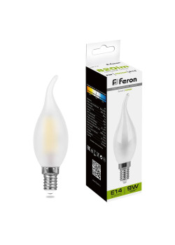 Лампа светодиодная Feron LB-74 Свеча на ветру E14 9W 230V 4000K