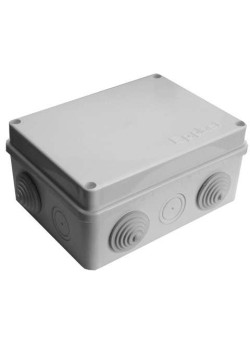 Коробка распределительная ОП 150х110х70мм IP54 10 выходов 6 гермовводов крышка на винтах сер. Epplast 210302