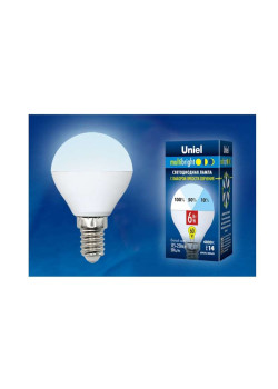 Лампа светодиодная LED-G45-6W/NW/E14 /FR/MB PLM11WH Multibright 6Вт шар матовая 4000К нейтр. бел. E14 100-50-10 (упак. картон) Uniel UL-00002376