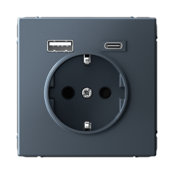 ARTGALLERY РОЗЕТКА 16А с 2 USB A+C, 5В/2,4А/3,0А, 2х5В/1,5А, механизм, ГРИФЕЛЬ