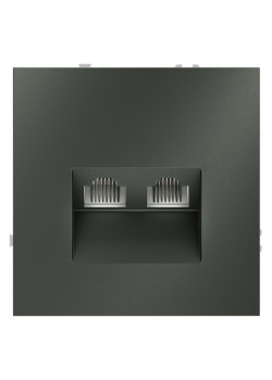 Розетка компьютерная 2-м СП S70 RJ45 + RJ45 кат.6 механизм титан Voltum VLS060206