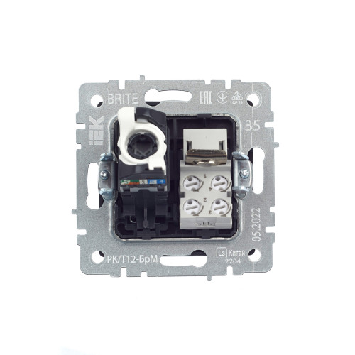 BRITE Розетка двойная RJ11+RJ45 кат.5E РК/Т12-БрМ маренго IEK BRITE Розетка двойная RJ11+RJ45 кат.5E РК/Т12-БрМ маренго IEK