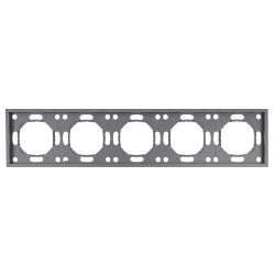 Рамка STEKKER, PFR00-5005-10 5-местная, серия Эмили, платиново-серый, soft touch