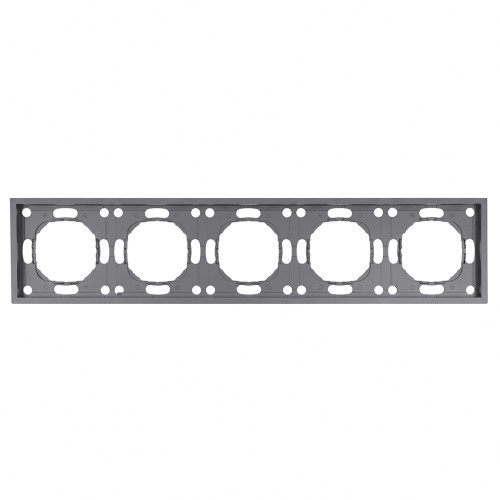 Рамка STEKKER, PFR00-5005-10 5-местная, серия Эмили, платиново-серый, soft touch