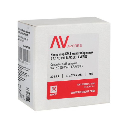 КМЭ 9А 1NO 400В АС EKF AVERES КМЭ 9А 1NO 400В АС EKF AVERES