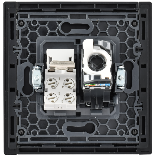 FORTE&PIANO Розетка двойная RJ11+RJ45 кат.5E FP635M металл шампань IEK FORTE&PIANO Розетка двойная RJ11+RJ45 кат.5E FP635M металл шампань IEK