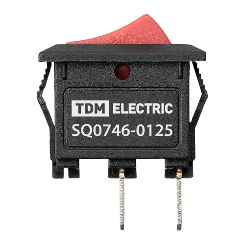 Выключатель клавишный KCD11-101 250В AC/DC, 1P, 3А, (2с), ON-OFF, черный корпус, красная клавиша, Micro TDM Выключатель клавишный KCD11-101 250В AC/DC, 1P, 3А, (2с), ON-OFF, черный корпус, красная клавиша, Micro TDM