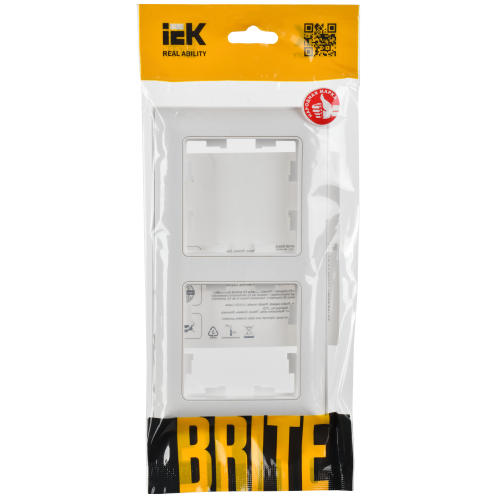BRITE Рамка 2-местная РУ-2-БрАБ арктический белый/белый IEK