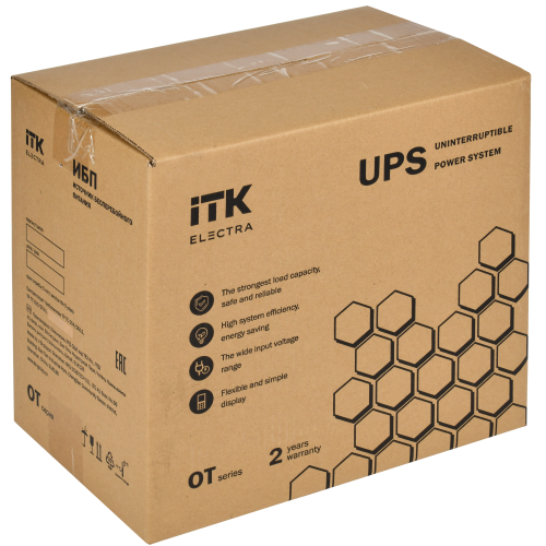 ITK ELECTRA OT ИБП однофазный онлайн 1кВА/1кВт LCD дисплей 24VDC 4хС13 с АКБ 2х9AH USB EPO RS232 SNMP слот Tower