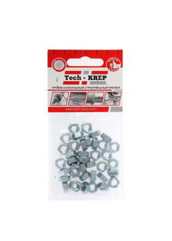 Гайка шестигранная М6 DIN 934 цинк. пакет (уп.40шт) Tech-Krep 103025