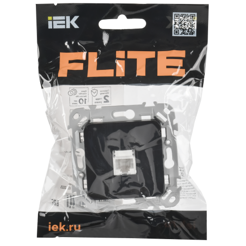 FLITE Розетка компьютерная RJ45 категория 6 UTP РК6-1-0-ФлЧ черный IEK FLITE Розетка компьютерная RJ45 категория 6 UTP РК6-1-0-ФлЧ черный IEK