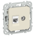 FLITE Розетка 2-местная RJ45/TV категория 5Е UTP РКТВ5е-2-0-ФлСл сливочный IEK