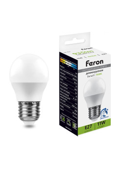 Лампа светодиодная диммируемая Feron LB-751 Шарик E27 11W 230V 4000K