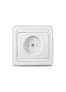 Розетка 1-м СП Валери 16А IP20 без заземл. защ. шторки бел. UNIVersal В0022x