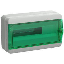 TEKFOR Корпус пластиковый КМПн-18 IP65 зеленая прозрачная дверь IEK