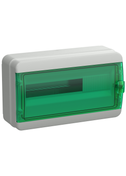 TEKFOR Корпус пластиковый КМПн-18 IP65 зеленая прозрачная дверь IEK