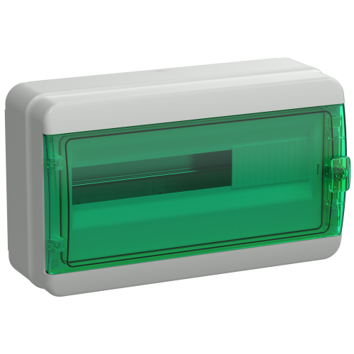 TEKFOR Корпус пластиковый КМПн-18 IP65 зеленая прозрачная дверь IEK