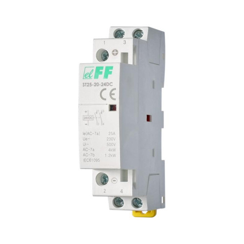 Контактор модульный ST25-20-24 DC 2НО 2.2Вт 2мод. монтаж на DIN-рейку F&F EA13.001.022