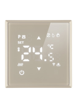 Терморегулятор Wi-Fi (механизм), STEKKER, 250В, 3500Вт, серия Эмили, RSW00-5119-08, кашемир, soft touch