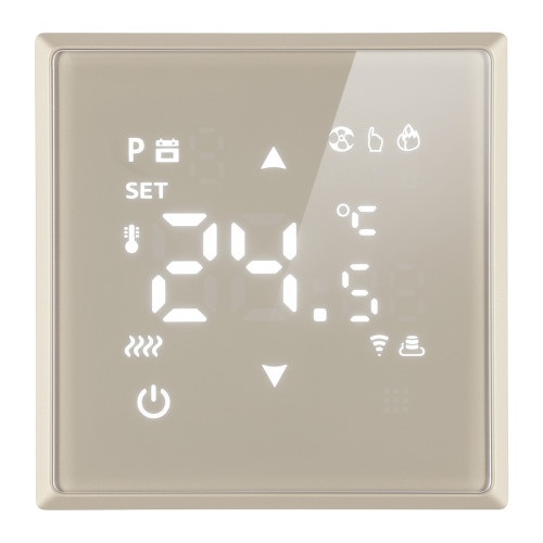Терморегулятор Wi-Fi (механизм), STEKKER, 250В, 3500Вт, серия Эмили, RSW00-5119-08, кашемир, soft touch