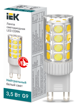 Лампа светодиодная CORN капсула 3,5Вт 230В 4000К керамика G9 IEK