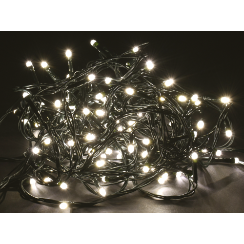 Гирлянда нить 10м 100 светодиодов теплый белый свет IP20 зеленый шнур 1,5м 230В контроллер 8 сцен IEK