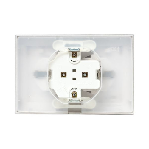 Механизм роз., двойной, 16А, IP44, с.з., с.ш., с рамкой, с крышками, шамп., Эпика EKF Механизм роз., двойной, 16А, IP44, с.з., с.ш., с рамкой, с крышками, шамп., Эпика EKF