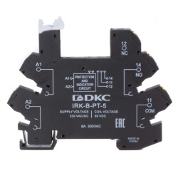 Колодка ультратонкая для реле серии RIS, вх. напр. 230V AC/DC, push-in клеммы