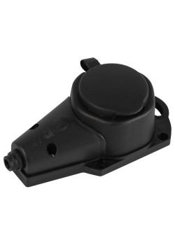 Колодка ЭРА KX-1e-B-IP44 каучуковая с заземлением 1 розетка 16A IP44 черн. Эра Б0068402