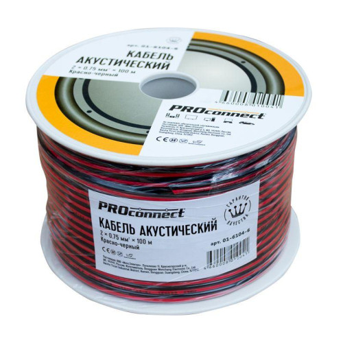Кабель Stereo 2х0.75 Red/Black бухта (м) PROCONNECT 01-6104-6 Кабель Stereo 2х0.75 Red/Black бухта (м) PROCONNECT 01-6104-6