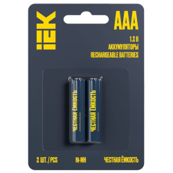 Аккумулятор GREEN Ni-MH AAA 1100мАч (блист.2шт) IEK AAK-NIMH-03-1100-L02