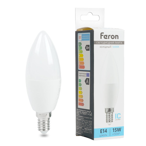Лампа светодиодная Feron LB-980 Свеча E14 15W 175-265V 6400K