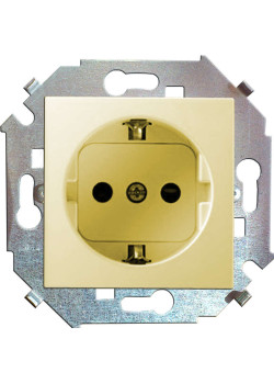 Розетка 1-м СП Simon 15 16А IP20 250В с заземл. Schuko защ. шторки винтов. клеммы механизм сл. кость Simon 1591443-031