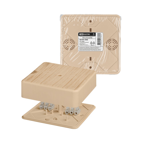 Коробка распаячная КР 100х100х29 ОП сосна, с клем. колодкой, IP40, инд. штрихкод TDM