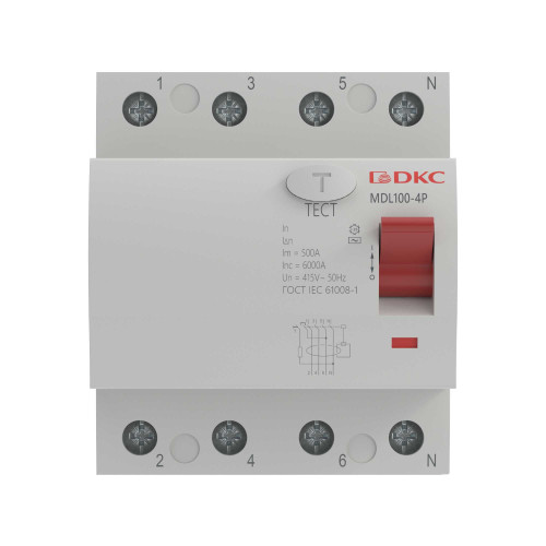 Устройство защитного отключения YON макс (YON max) типа MDL100, 4 полюса, 100mA, 80A, тип AC
