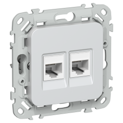 FLITE Розетка 2-местная компьютерная RJ45 категория 5Е UTP РК5е-2-0-ФлЖ жемчуг IEK
