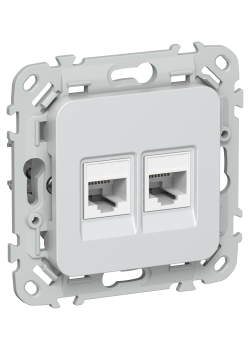 FLITE Розетка 2-местная компьютерная RJ45 категория 5Е UTP РК5е-2-0-ФлЖ жемчуг IEK