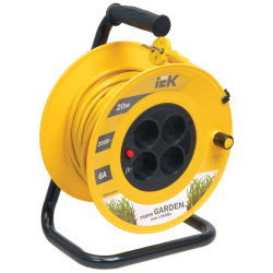 GARDEN Катушка УК20 4 места без заземления с термозащитой 2х0,75мм2 20м IEK