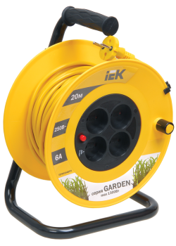 GARDEN Катушка УК20 4 места без заземления с термозащитой 2х0,75мм2 20м IEK