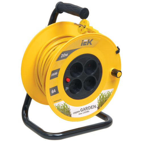 GARDEN Катушка УК20 4 места без заземления с термозащитой 2х0,75мм2 20м IEK