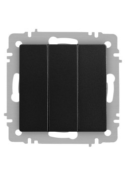 Выключатель Accent 6-106-05 тройной 10А-250В IP20 СУ AL/CU антрацит Intro Б0063540