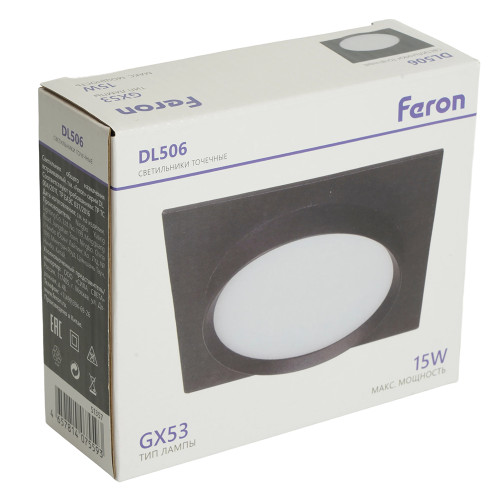 Светильник встраиваемый Feron DL506 потолочный GX53 черный круг