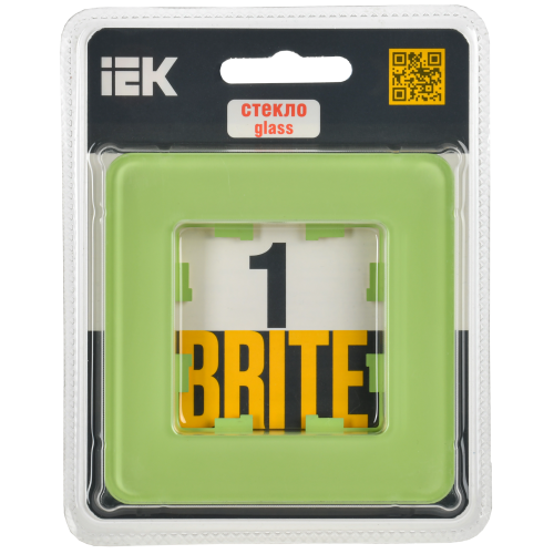 BRITE Рамка 1-местная РУ-1-2-Бр стекло эко грин RE IEK