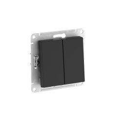 ATLASDESIGN AQUA 2-клавишный ВЫКЛЮЧАТЕЛЬ, IP44, сх.5, 10АХ, мех., быстрозажим. клем., КАРБОН