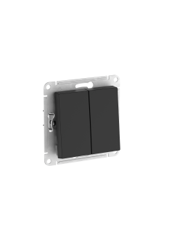 ATLASDESIGN AQUA 2-клавишный ВЫКЛЮЧАТЕЛЬ, IP44, сх.5, 10АХ, мех., быстрозажим. клем., КАРБОН